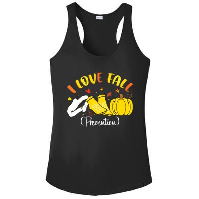 Nurse Fall I Love Fall Prevention Fall Physical Therapy Ladies PosiCharge Competitor Racerback Tank