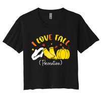 Nurse Fall I Love Fall Prevention Fall Physical Therapy Women's Crop Top Tee