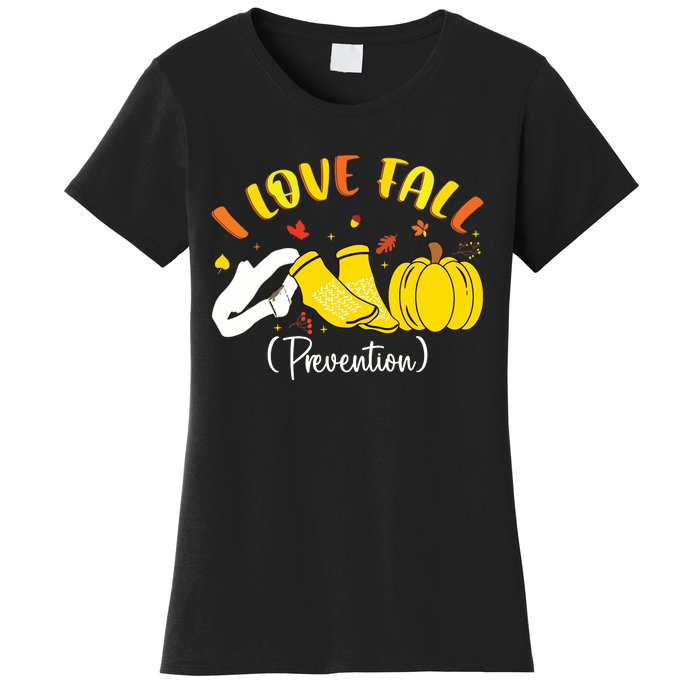 Nurse Fall I Love Fall Prevention Fall Physical Therapy Women's T-Shirt