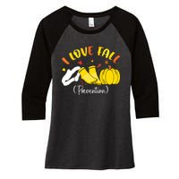 Nurse Fall I Love Fall Prevention Fall Physical Therapy Women's Tri-Blend 3/4-Sleeve Raglan Shirt