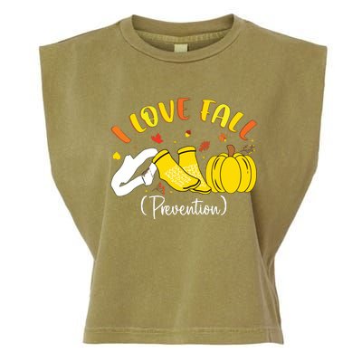 Nurse Fall I Love Fall Prevention Fall Physical Therapy Garment-Dyed Women's Muscle Tee