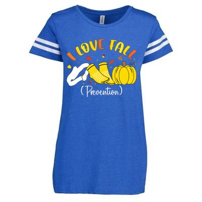 Nurse Fall I Love Fall Prevention Fall Physical Therapy Enza Ladies Jersey Football T-Shirt