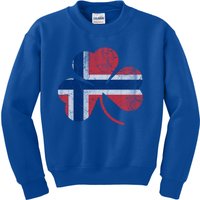 Norwegian Flag Irish Shamrock Norge St Patricks Day Norway Great Gift Kids Sweatshirt