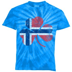 Norwegian Flag Irish Shamrock Norge St Patricks Day Norway Great Gift Kids Tie-Dye T-Shirt