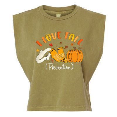 Nurse Fall I Love Fall Prevention Fall Physical Therapy Garment-Dyed Women's Muscle Tee