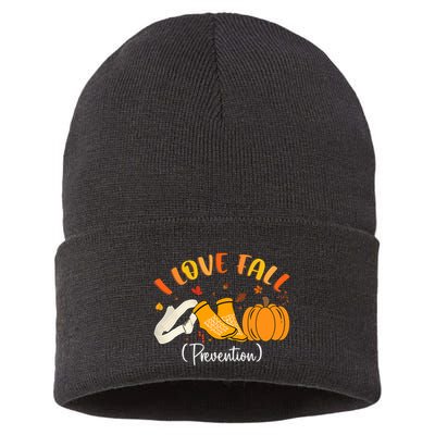 Nurse Fall I Love Fall Prevention Fall Physical Therapy Sustainable Knit Beanie