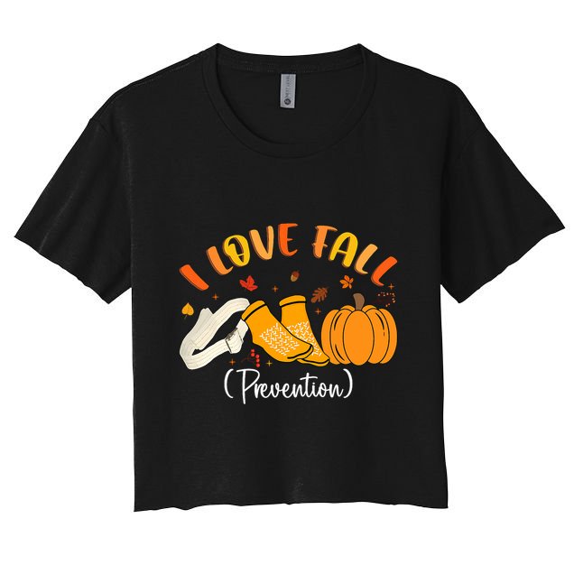 Nurse Fall I Love Fall Prevention Fall Physical Therapy Crop Top