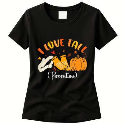 Nurse Fall I Love Fall Prevention Fall Physical Therapy Womens T-Shirt
