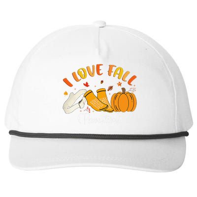 Nurse Fall I Love Fall Prevention Fall Physical Therapy Gift Snapback Five-Panel Rope Hat