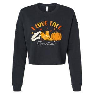 Nurse Fall I Love Fall Prevention Fall Physical Therapy Gift Cropped Pullover Crew