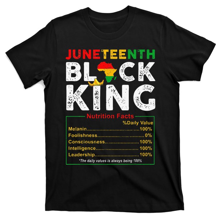 Nutritional Facts Juneteenth 1865 Black King Black Queen T-Shirt