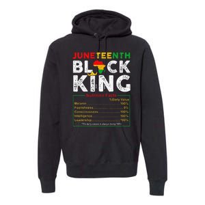 Nutritional Facts Juneteenth 1865 Black King Black Queen Premium Hoodie