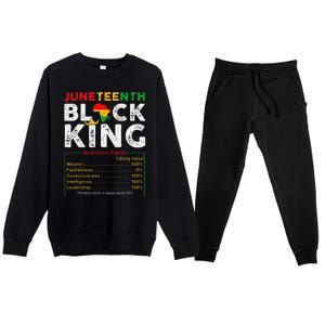 Nutritional Facts Juneteenth 1865 Black King Black Queen Premium Crewneck Sweatsuit Set