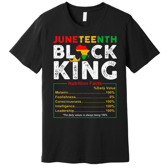 Nutritional Facts Juneteenth 1865 Black King Black Queen Premium T-Shirt