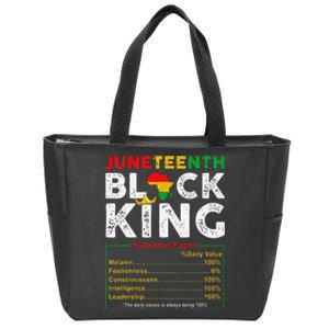 Nutritional Facts Juneteenth 1865 Black King Black Queen Zip Tote Bag