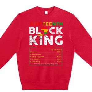 Nutritional Facts Juneteenth 1865 Black King Black Queen Premium Crewneck Sweatshirt