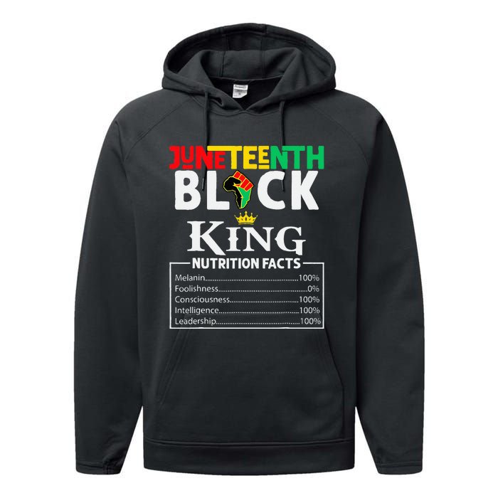 Nutritional Facts Juneteenth 1865 Black King Black Queen Performance Fleece Hoodie