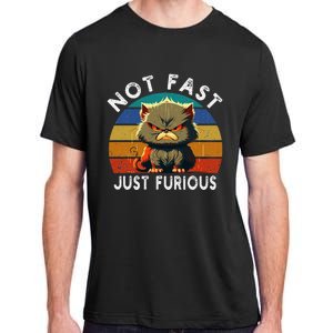 Not Fast Just Furious Retro Funny Cat Kitty Lover Sarcastic Adult ChromaSoft Performance T-Shirt