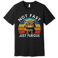 Not Fast Just Furious Retro Funny Cat Kitty Lover Sarcastic Premium T-Shirt