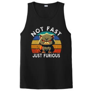 Not Fast Just Furious Retro Funny Cat Kitty Lover Sarcastic PosiCharge Competitor Tank