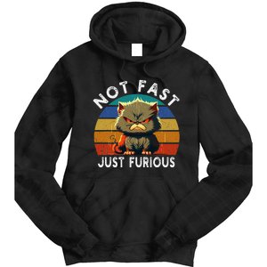 Not Fast Just Furious Retro Funny Cat Kitty Lover Sarcastic Tie Dye Hoodie