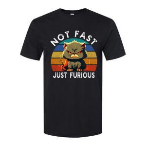 Not Fast Just Furious Retro Funny Cat Kitty Lover Sarcastic Softstyle CVC T-Shirt