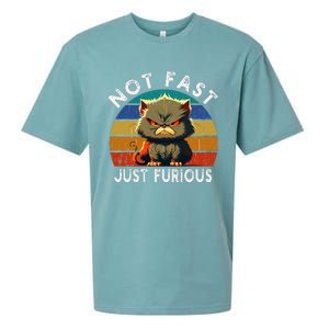 Not Fast Just Furious Retro Funny Cat Kitty Lover Sarcastic Sueded Cloud Jersey T-Shirt