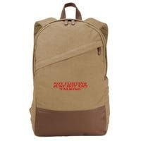 Not Flirting Just Hot And Talking Y2k Aesthetic Cotton Canvas Backpack