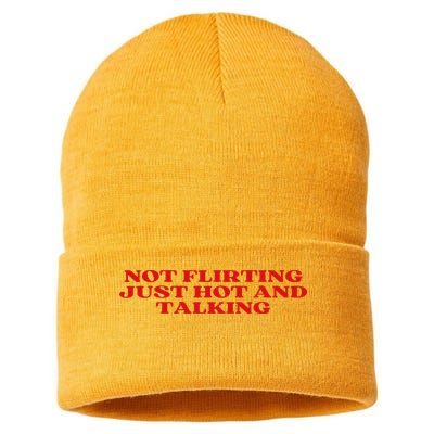 Not Flirting Just Hot And Talking Y2k Aesthetic Sustainable Knit Beanie