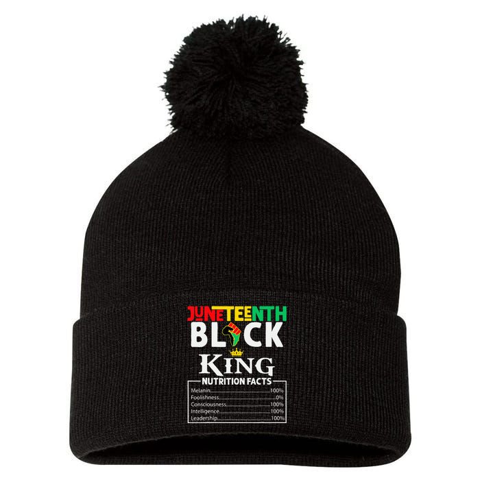 Nutritional Facts Juneteenth 1865 Black King Black Queen Pom Pom 12in Knit Beanie