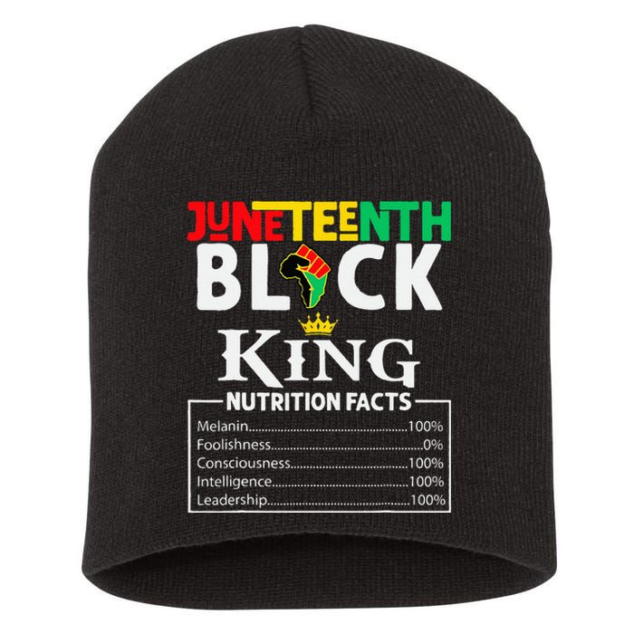 Nutritional Facts Juneteenth 1865 Black King Black Queen Short Acrylic Beanie