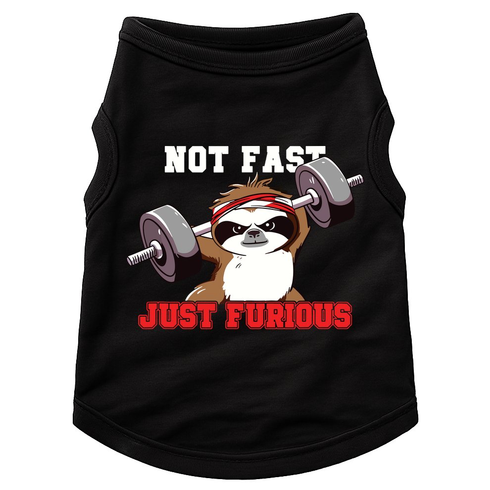 Not Fast Just Furious Weightlifting Sloth Funny Fitness Doggie Tank
