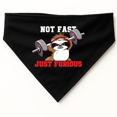 Not Fast Just Furious Weightlifting Sloth Funny Fitness USA-Made Doggie Bandana