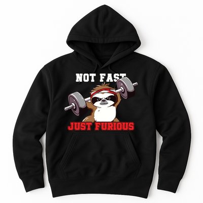 Not Fast Just Furious Weightlifting Sloth Funny Fitness Hoodie