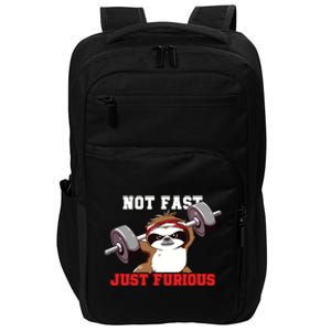 Not Fast Just Furious Weightlifting Sloth Funny Fitness Impact Tech Backpack