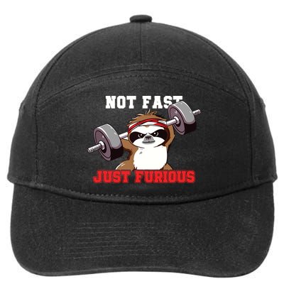 Not Fast Just Furious Weightlifting Sloth Funny Fitness 7-Panel Snapback Hat
