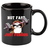 Not Fast Just Furious Weightlifting Sloth Funny Fitness 11oz C Handle Ceramic Mug