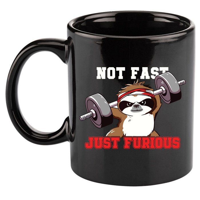 Not Fast Just Furious Weightlifting Sloth Funny Fitness 11oz C Handle Ceramic Mug