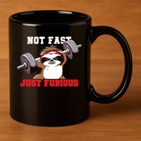 Not Fast Just Furious Weightlifting Sloth Funny Fitness 11oz C Handle Ceramic Mug