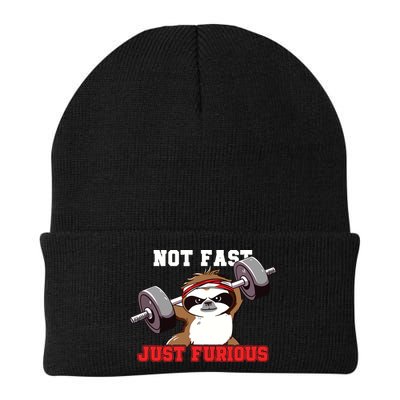 Not Fast Just Furious Weightlifting Sloth Funny Fitness Beanie