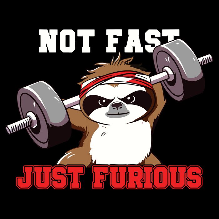 Not Fast Just Furious Weightlifting Sloth Funny Fitness Drawstring Bag
