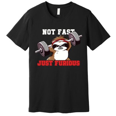 Not Fast Just Furious Weightlifting Sloth Funny Fitness Premium T-Shirt