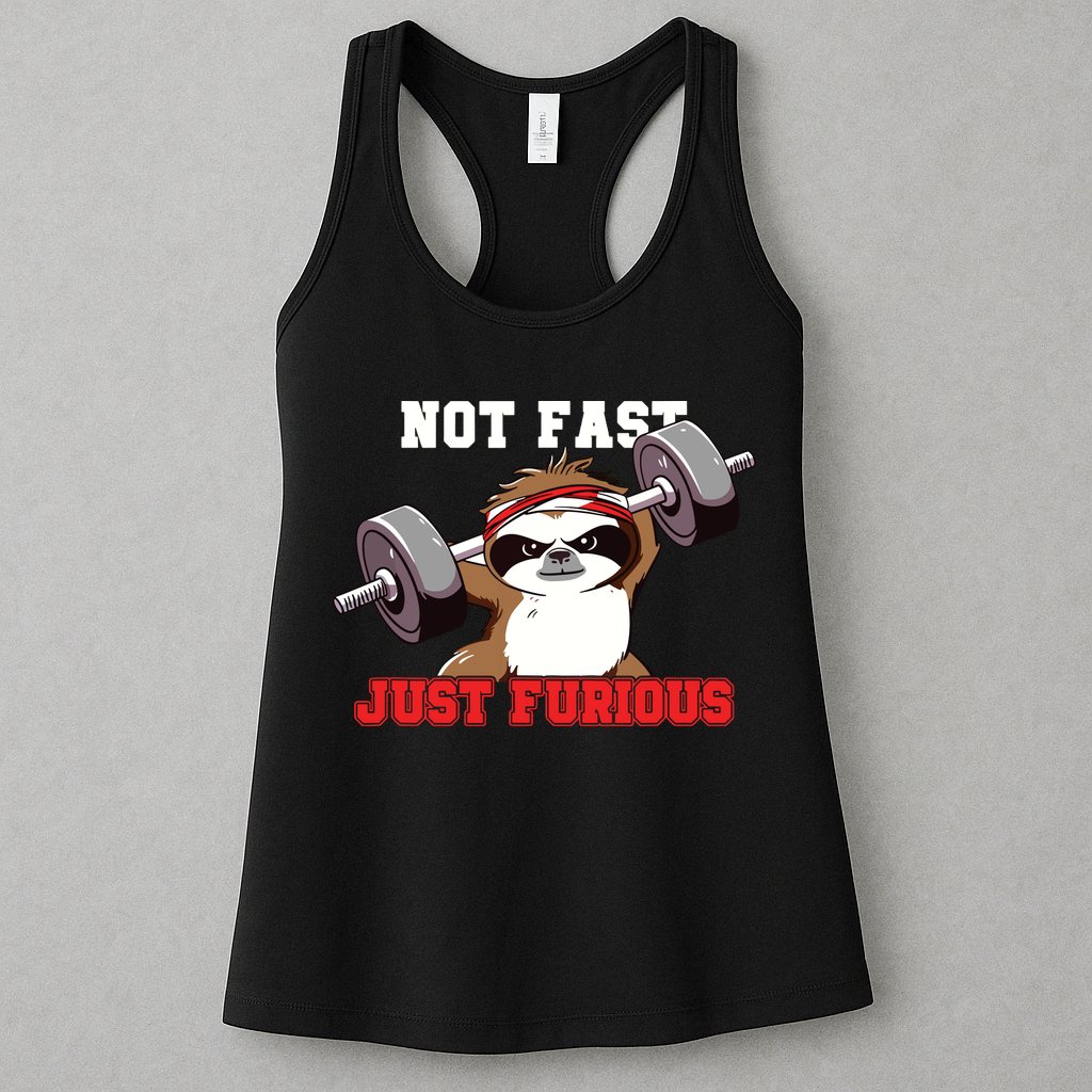 Not Fast Just Furious Weightlifting Sloth Funny Fitness Womens Tank Top