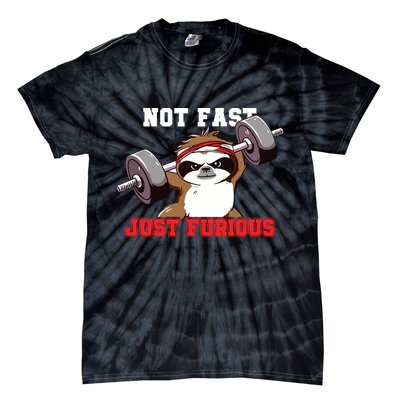 Not Fast Just Furious Weightlifting Sloth Funny Fitness Tie-Dye T-Shirt
