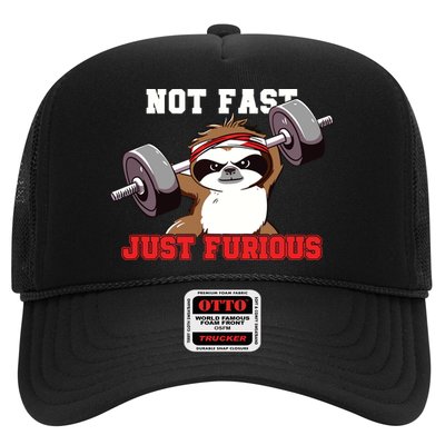 Not Fast Just Furious Weightlifting Sloth Funny Fitness Trucker Hat