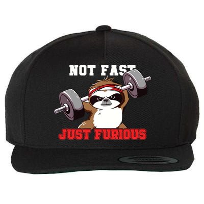 Not Fast Just Furious Weightlifting Sloth Funny Fitness Wool Snapback Cap
