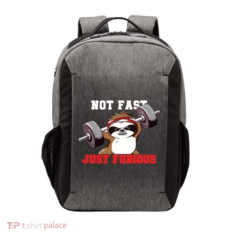 Not Fast Just Furious Weightlifting Sloth Funny Fitness Vector Backpack