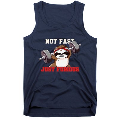Not Fast Just Furious Weightlifting Sloth Funny Fitness Tank Top