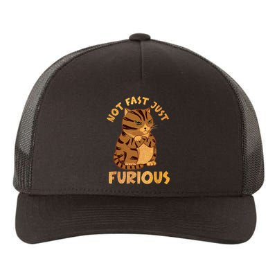 Not Fast Just Furious Funny Cute Grumpy Fat Cat Pet Lovers Yupoong Adult 5-Panel Trucker Hat