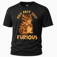 Not Fast Just Furious Funny Cute Grumpy Fat Cat Pet Lovers Performance Shirt